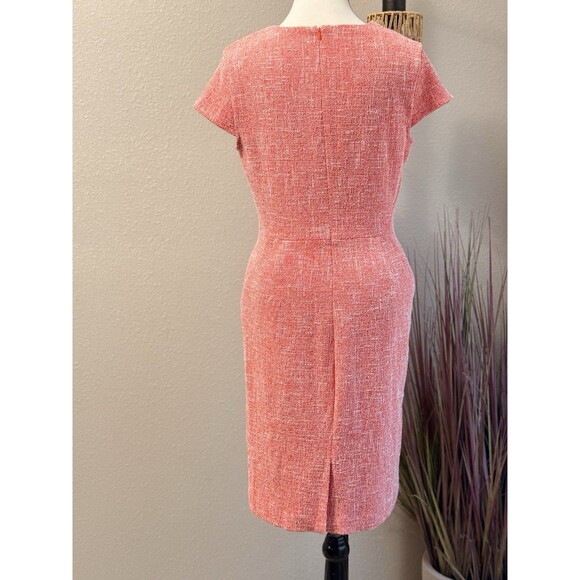 Banana Republic Dress Orange Red Cap Sleeve Tweed Sheath Size 4 EUC - Picture 4 of 10